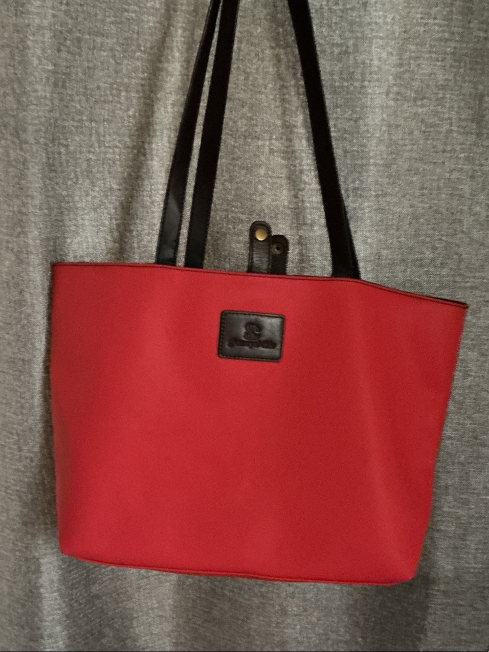 Red Everyday Tote with Black Handles